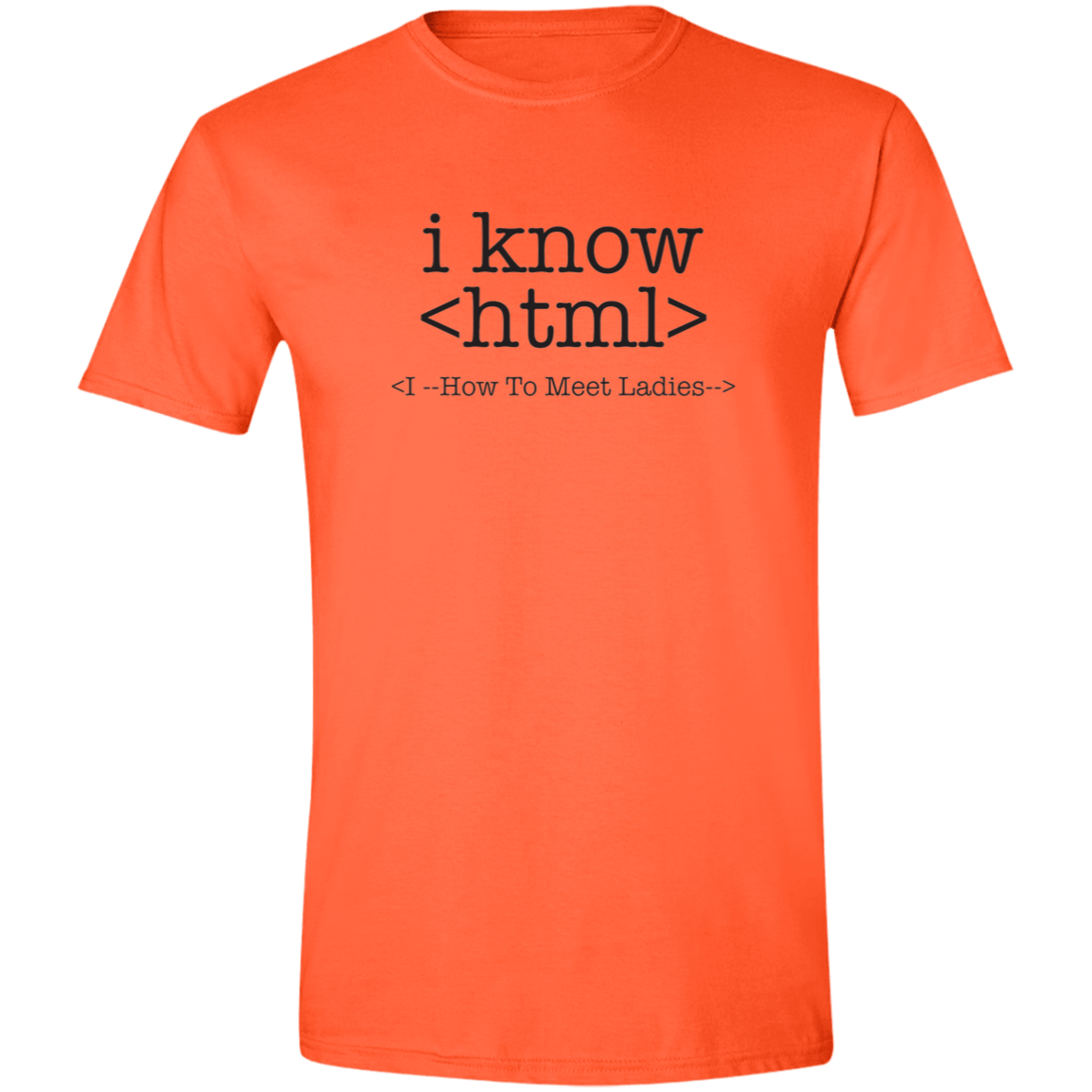 HTML Black Print Mens Softstyle Tee - Gifternaut