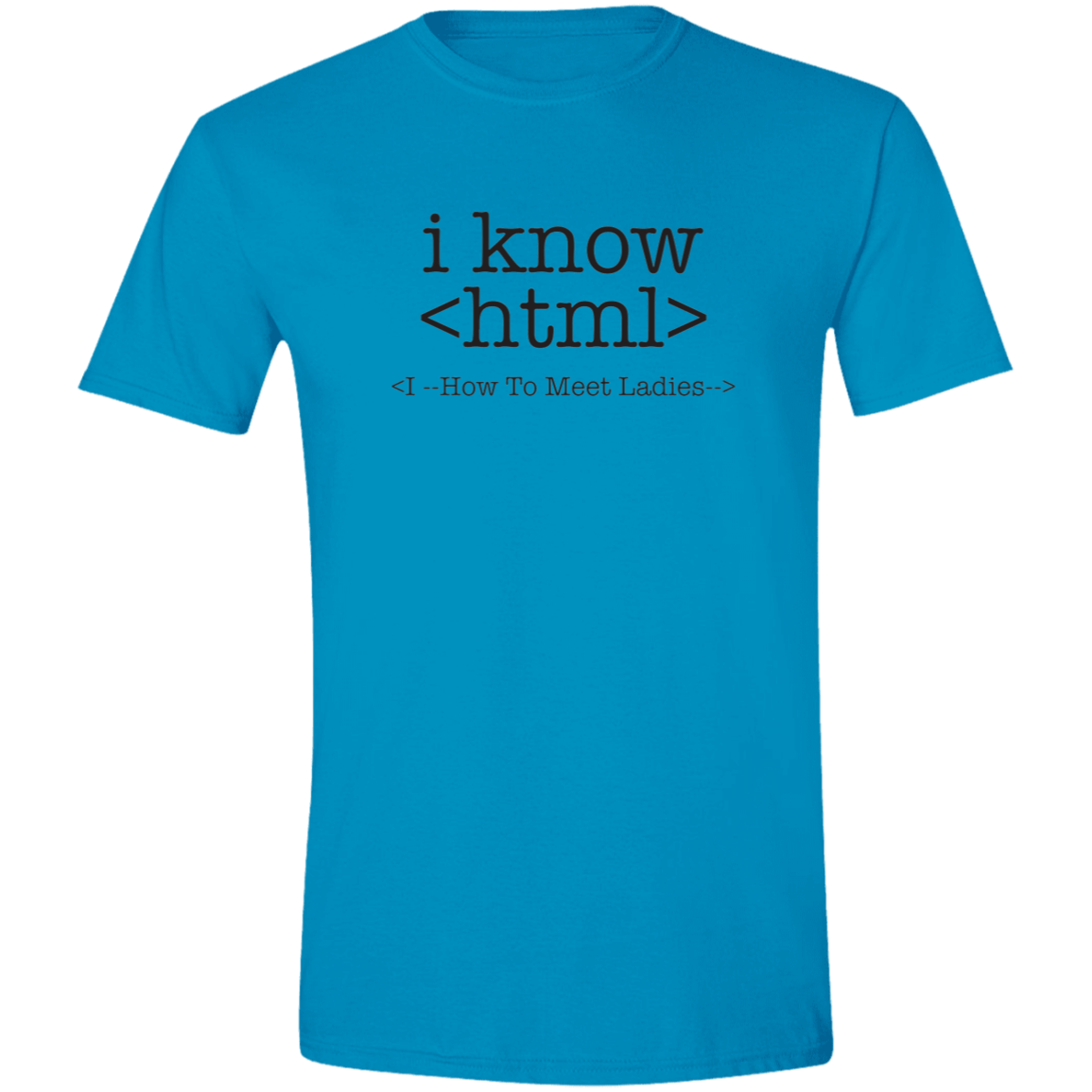 HTML Black Print Mens Softstyle Tee - Gifternaut