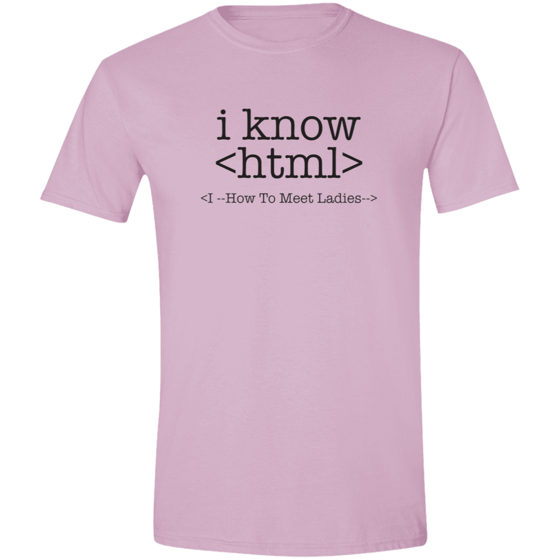 HTML Black Print Mens Softstyle Tee - Gifternaut