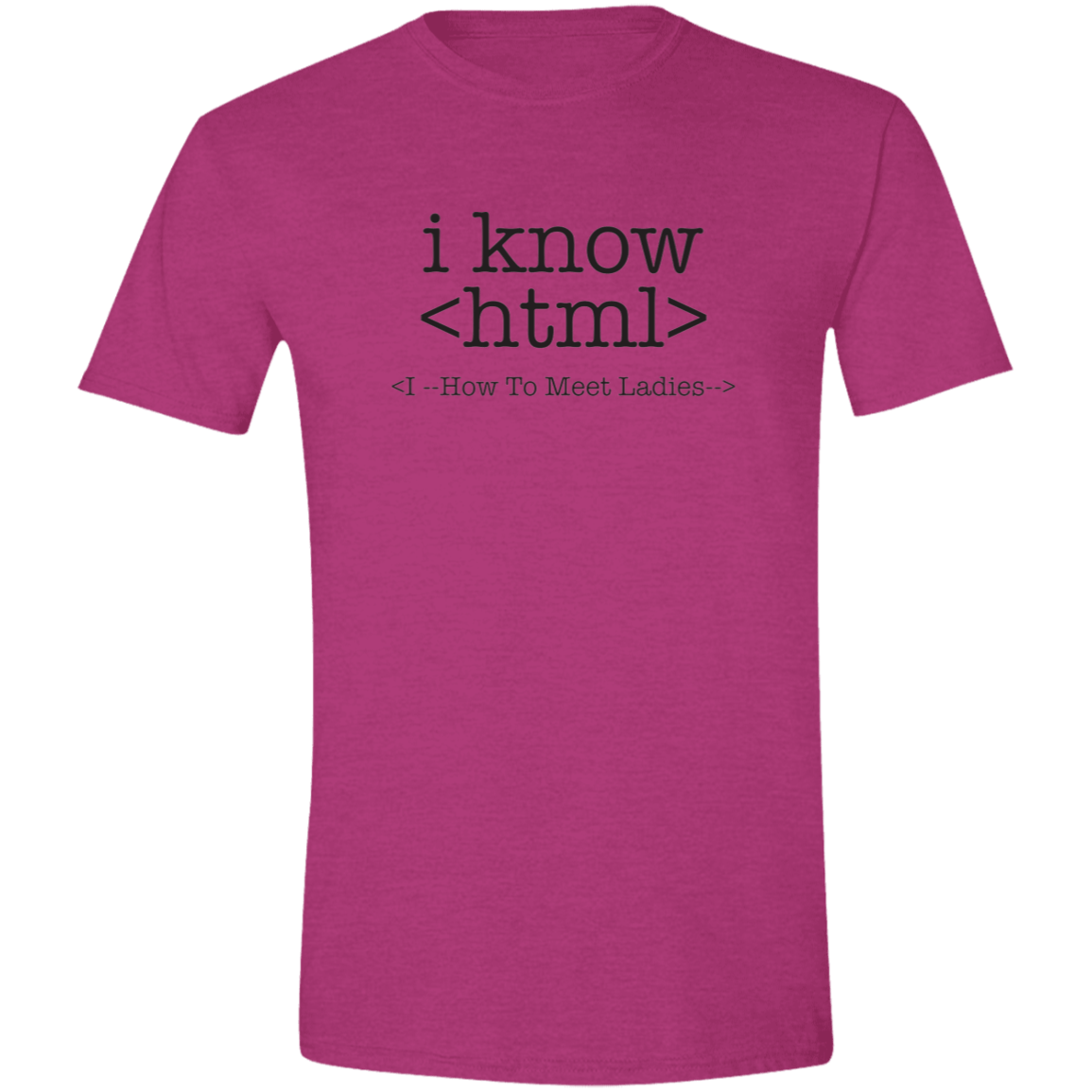 HTML Black Print Mens Softstyle Tee - Gifternaut