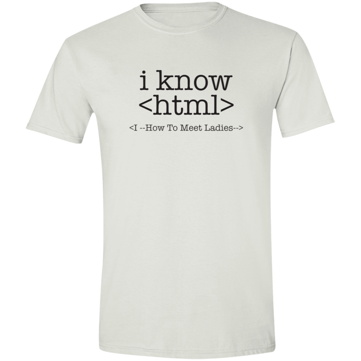 HTML Black Print Mens Softstyle Tee - Gifternaut