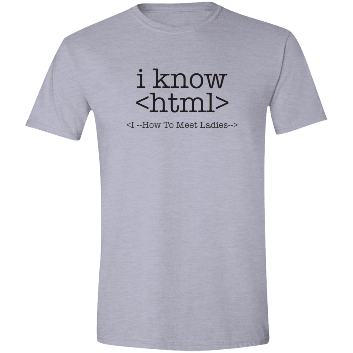 HTML Black Print Mens Softstyle Tee - Gifternaut