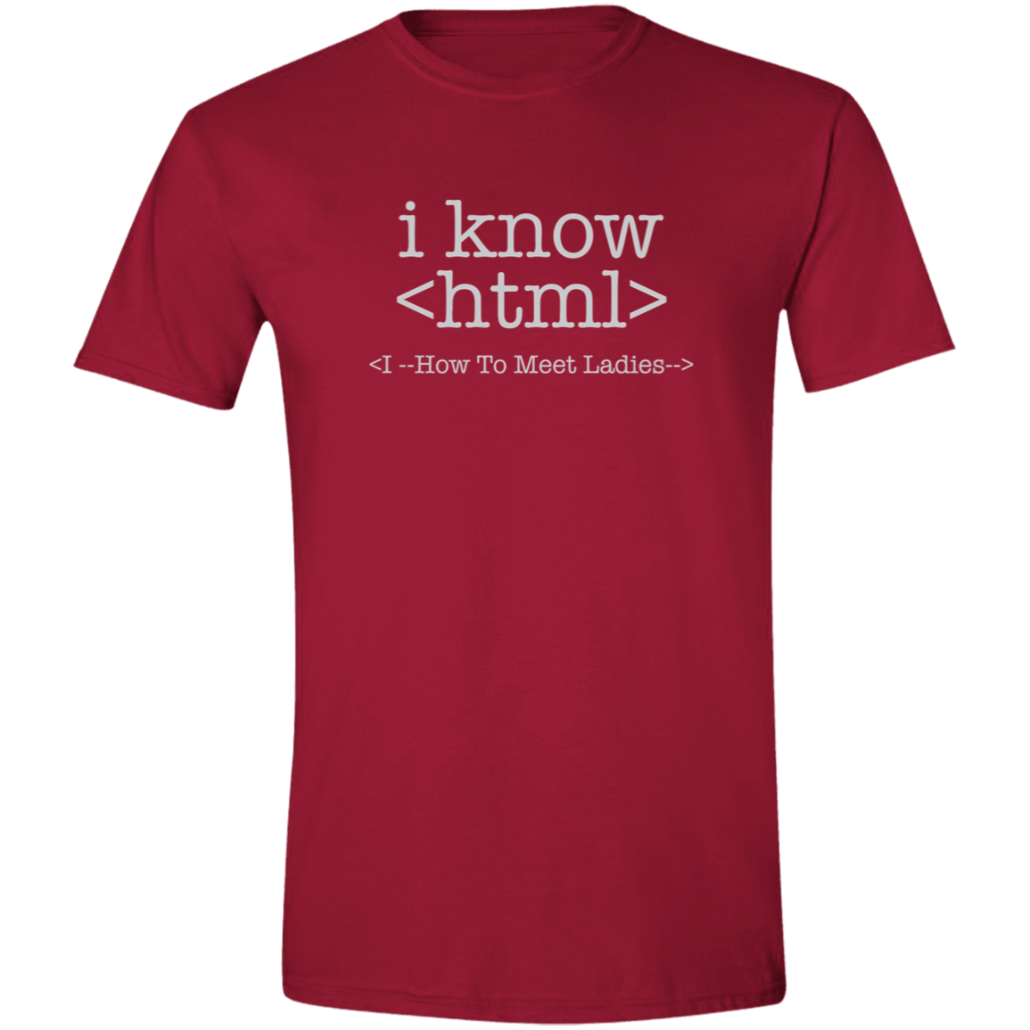 HTML White Text Mens Softstyle Tee - Gifternaut