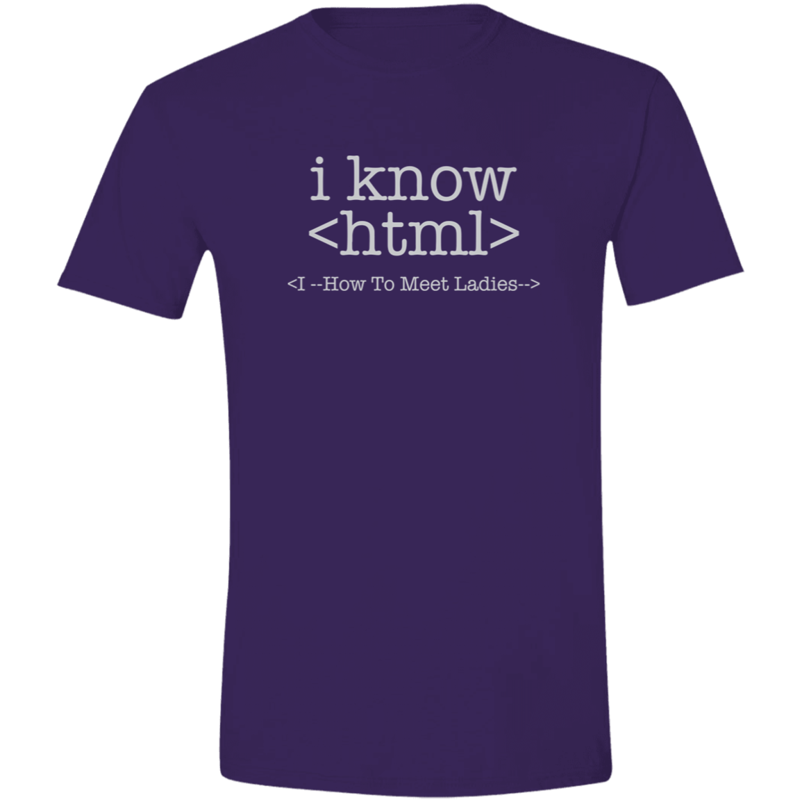HTML White Text Mens Softstyle Tee - Gifternaut