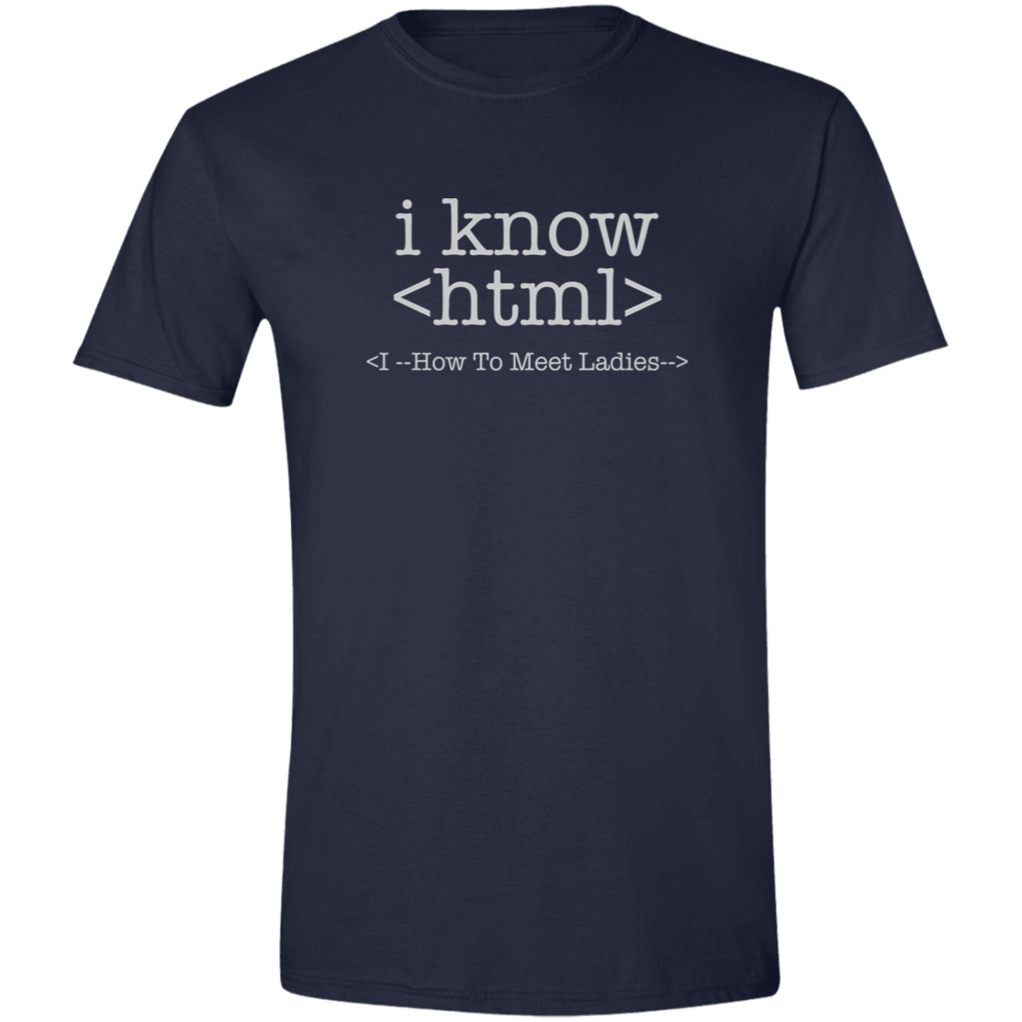 HTML White Text Mens Softstyle Tee - Gifternaut