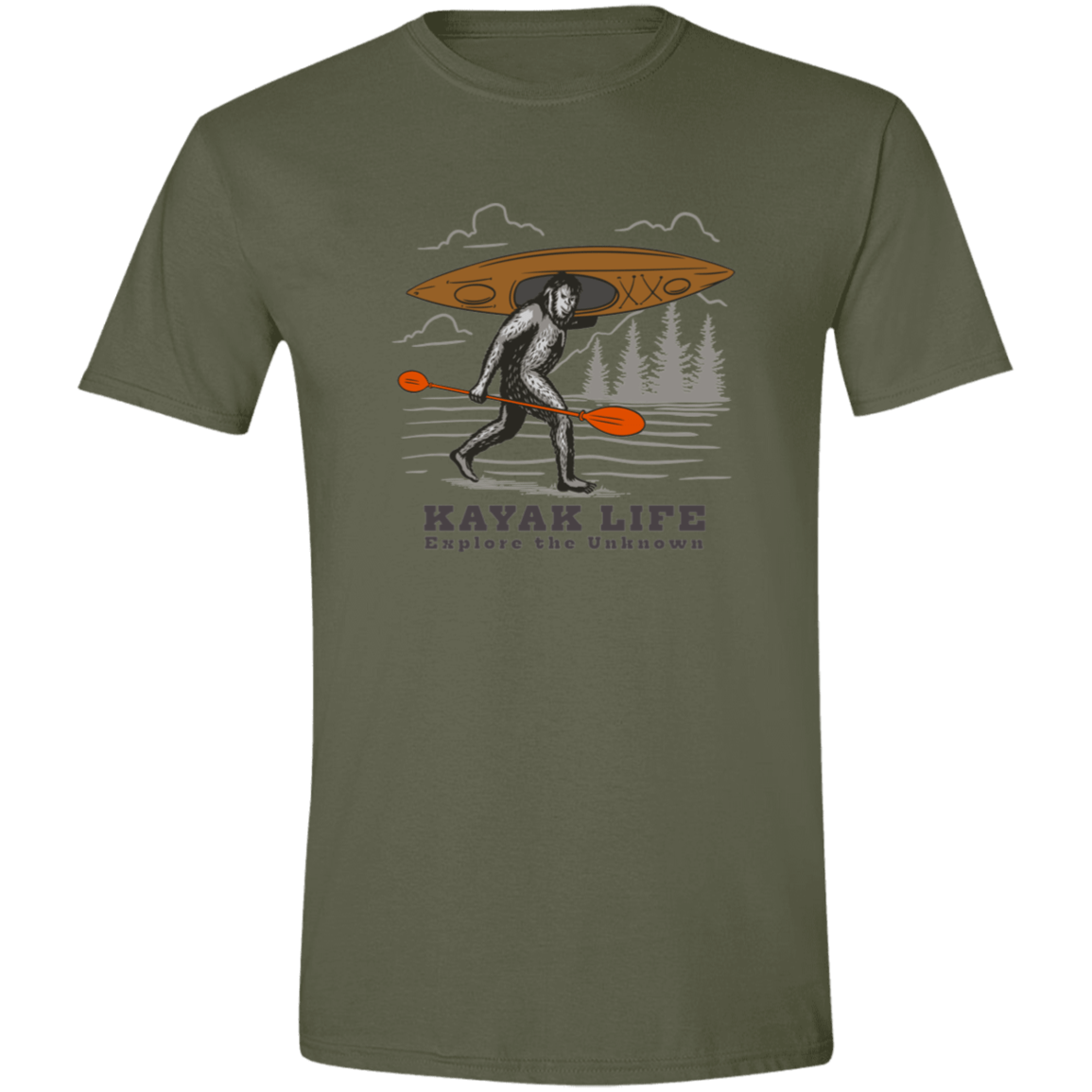 Kayak Life - Sasquatch Mens Softstyle Tee - Gifternaut
