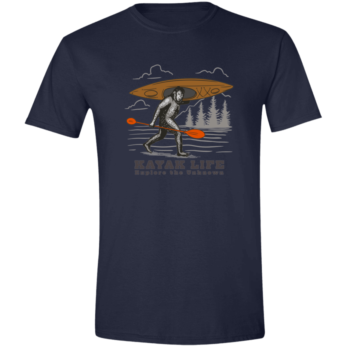 Kayak Life - Sasquatch Mens Softstyle Tee - Gifternaut