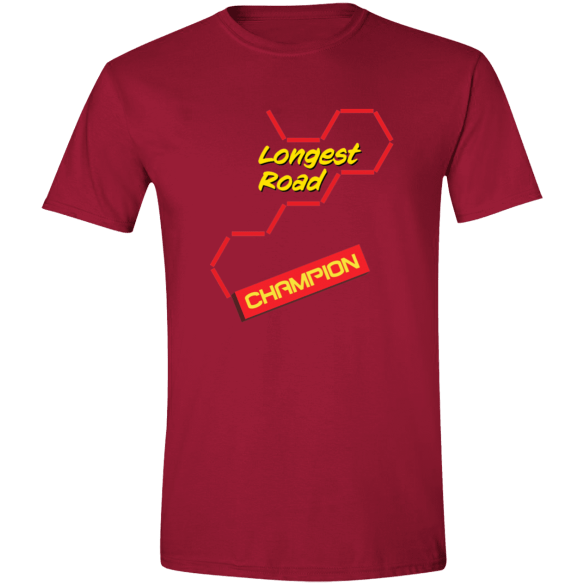 Longest Road Red Mens Softstyle Tee - Gifternaut