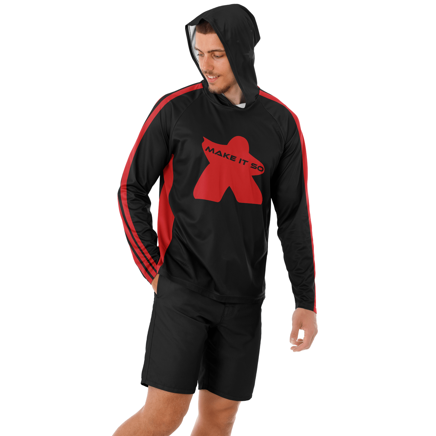 Make It So Men's Long Sleeve Hooded Performance Shirt - Gifternaut