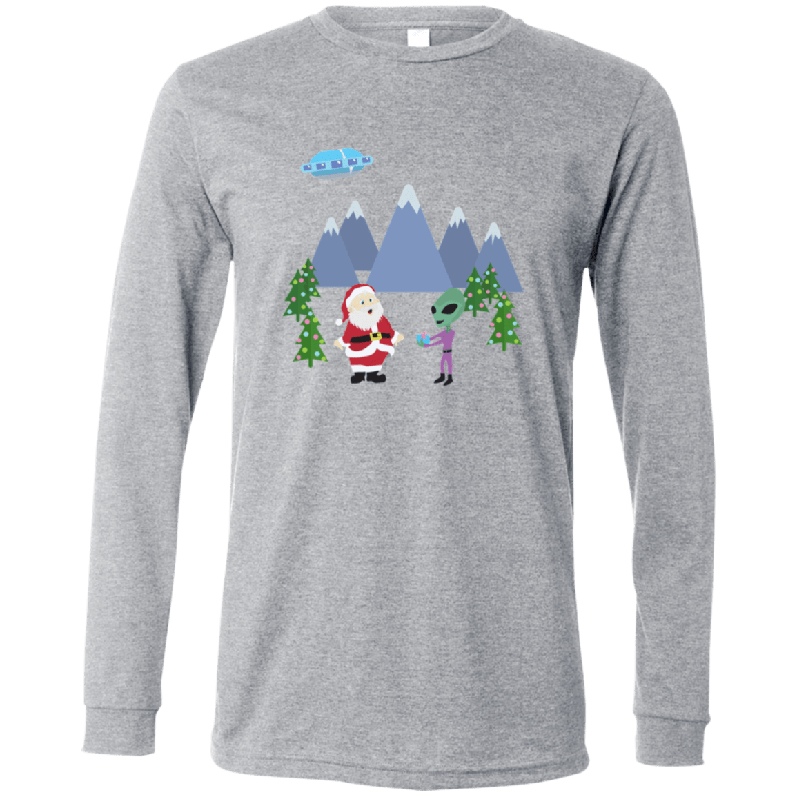 Santa Gets a Present Men's Long Sleeve Tee - Gifternaut