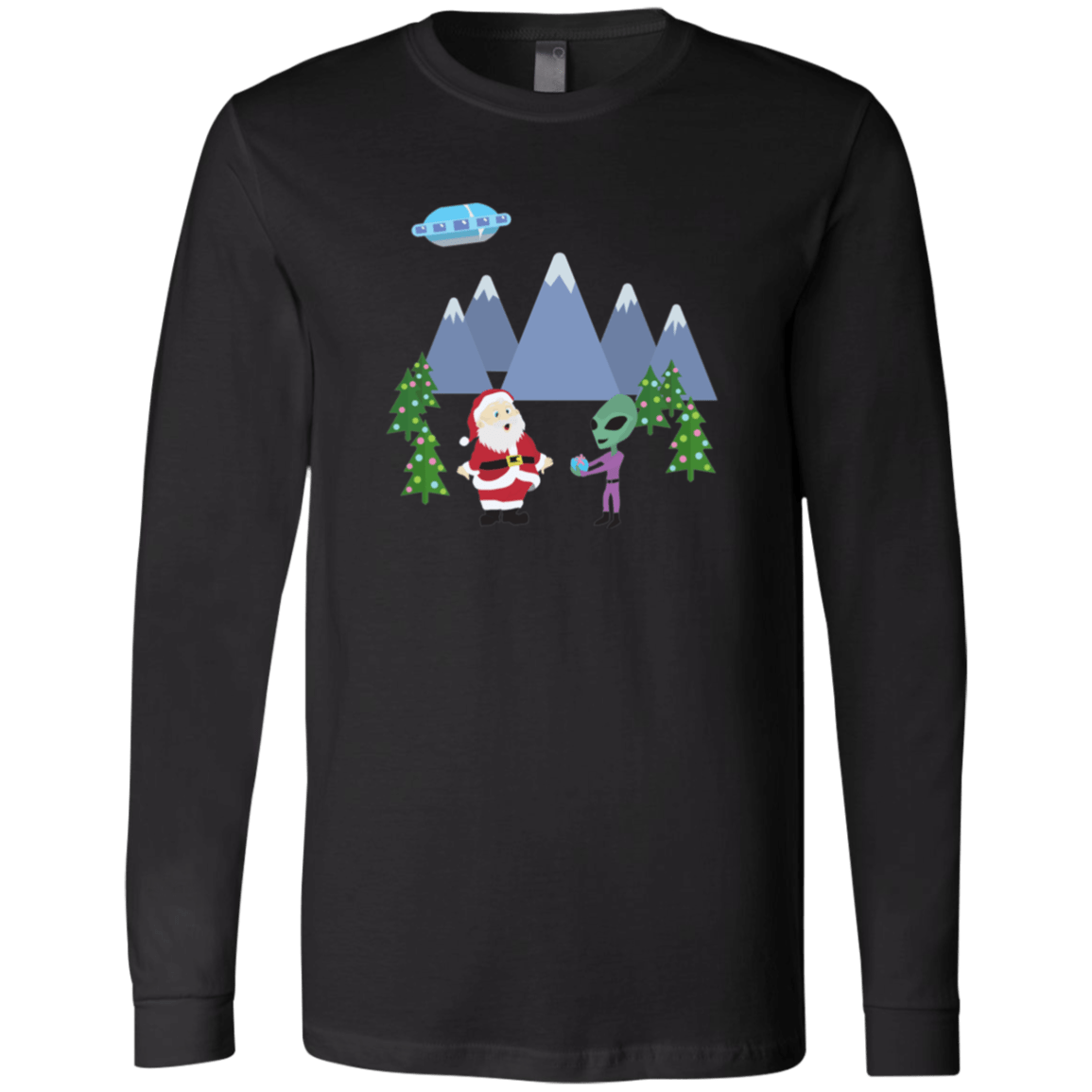 Santa Gets a Present Men's Long Sleeve Tee - Gifternaut