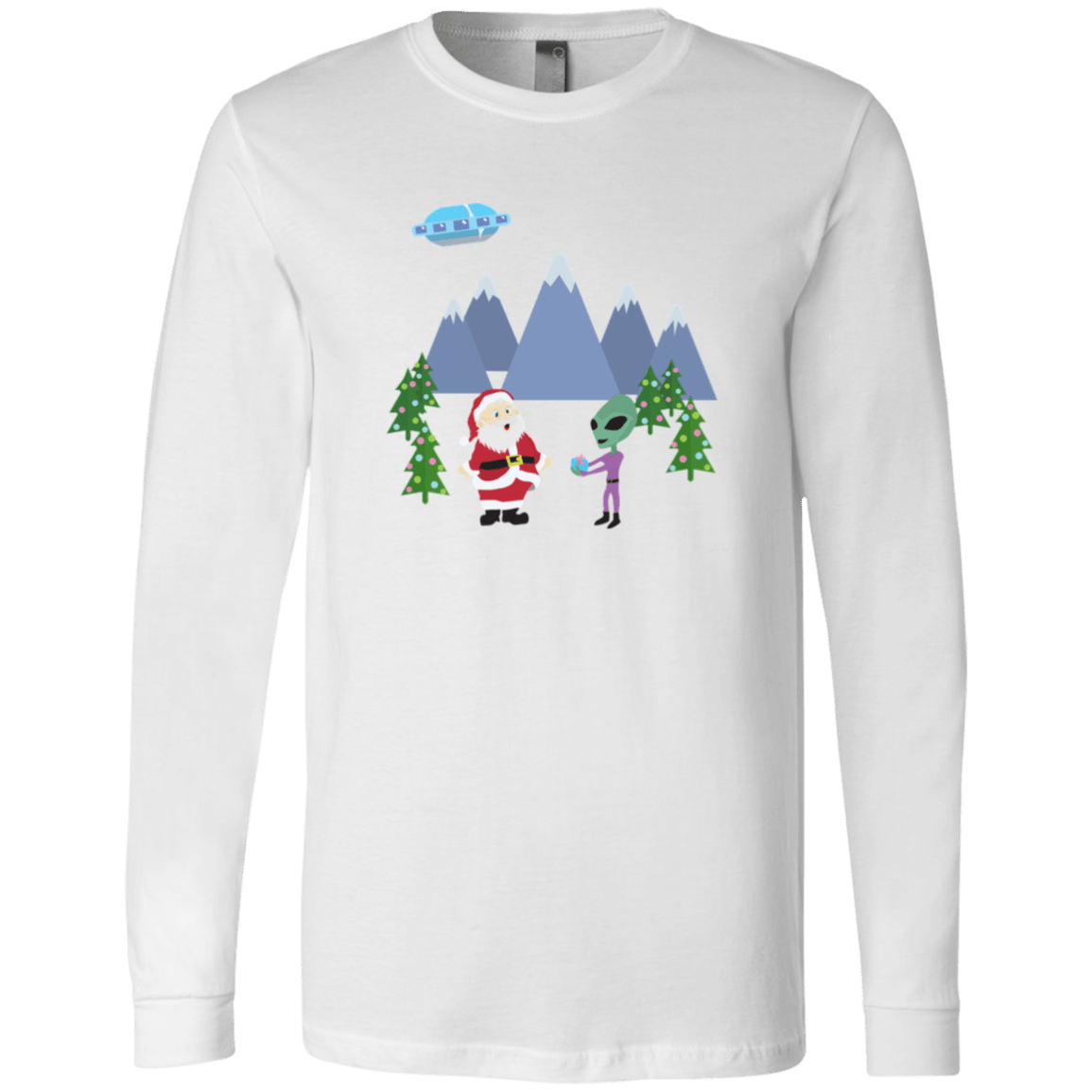 Santa Gets a Present Men's Long Sleeve Tee - Gifternaut