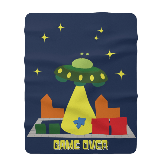 Game Over Alien Abduction Sherpa Fleece Blanket - Gifternaut