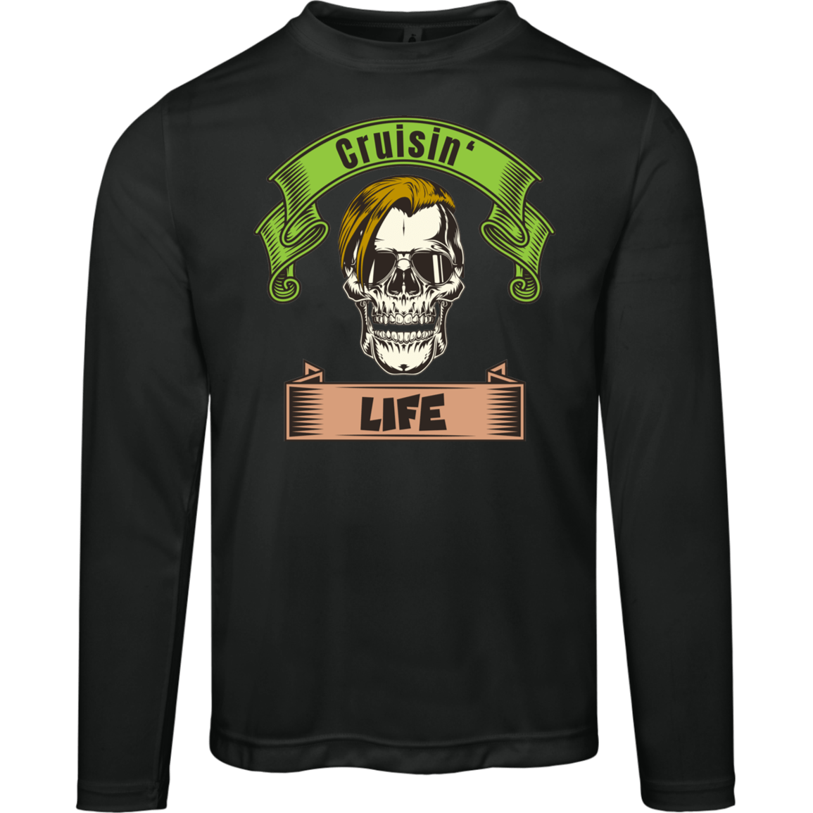 Cruisin' Life Skull Blond Hair Men's Long Sleeve Tee - Gifternaut