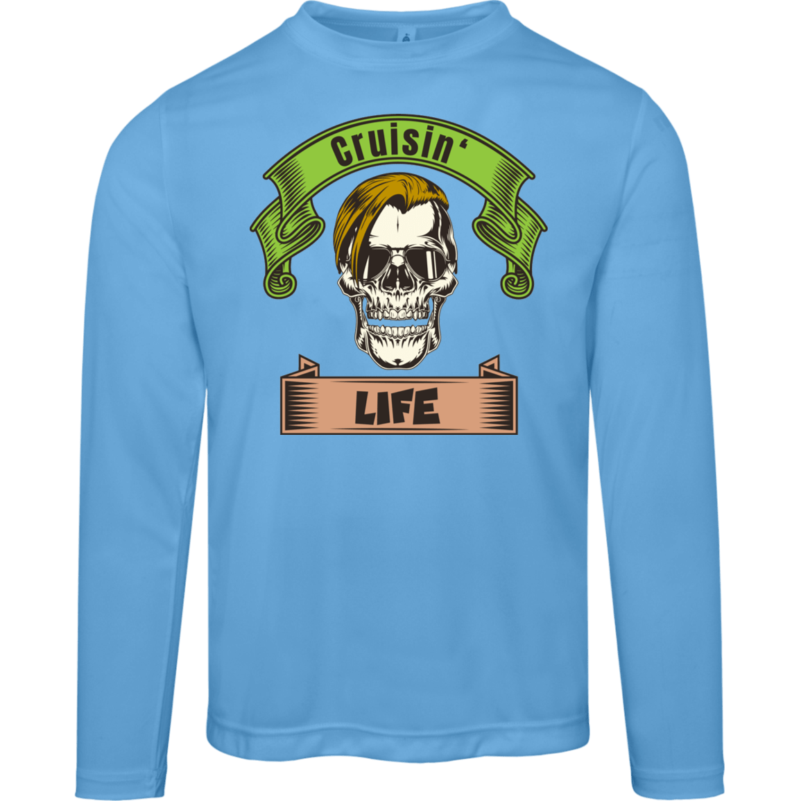 Cruisin' Life Skull Blond Hair Men's Long Sleeve Tee - Gifternaut