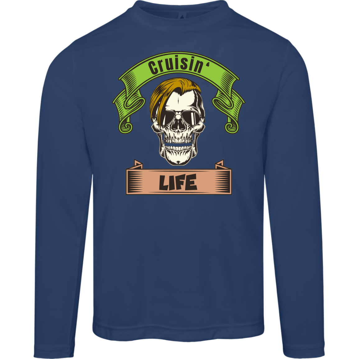 Cruisin' Life Skull Blond Hair Men's Long Sleeve Tee - Gifternaut