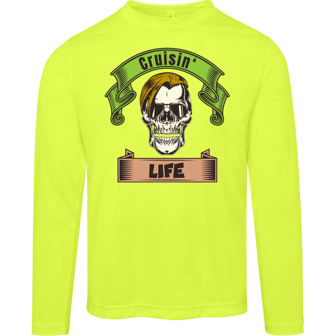 Cruisin' Life Skull Blond Hair Men's Long Sleeve Tee - Gifternaut