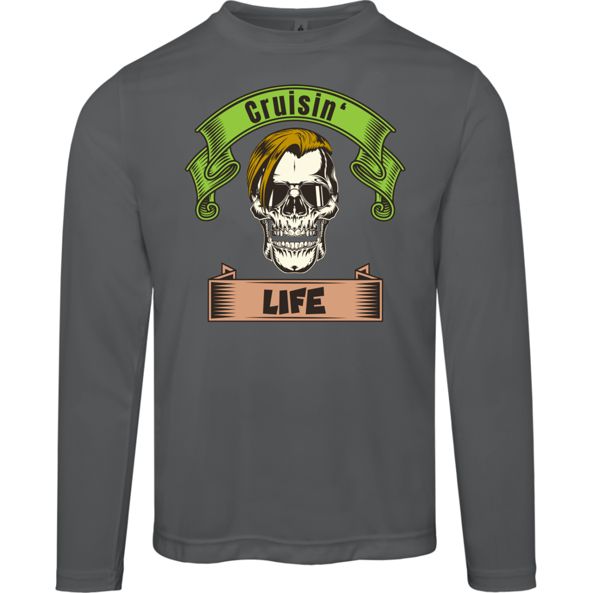 Cruisin' Life Skull Blond Hair Men's Long Sleeve Tee - Gifternaut