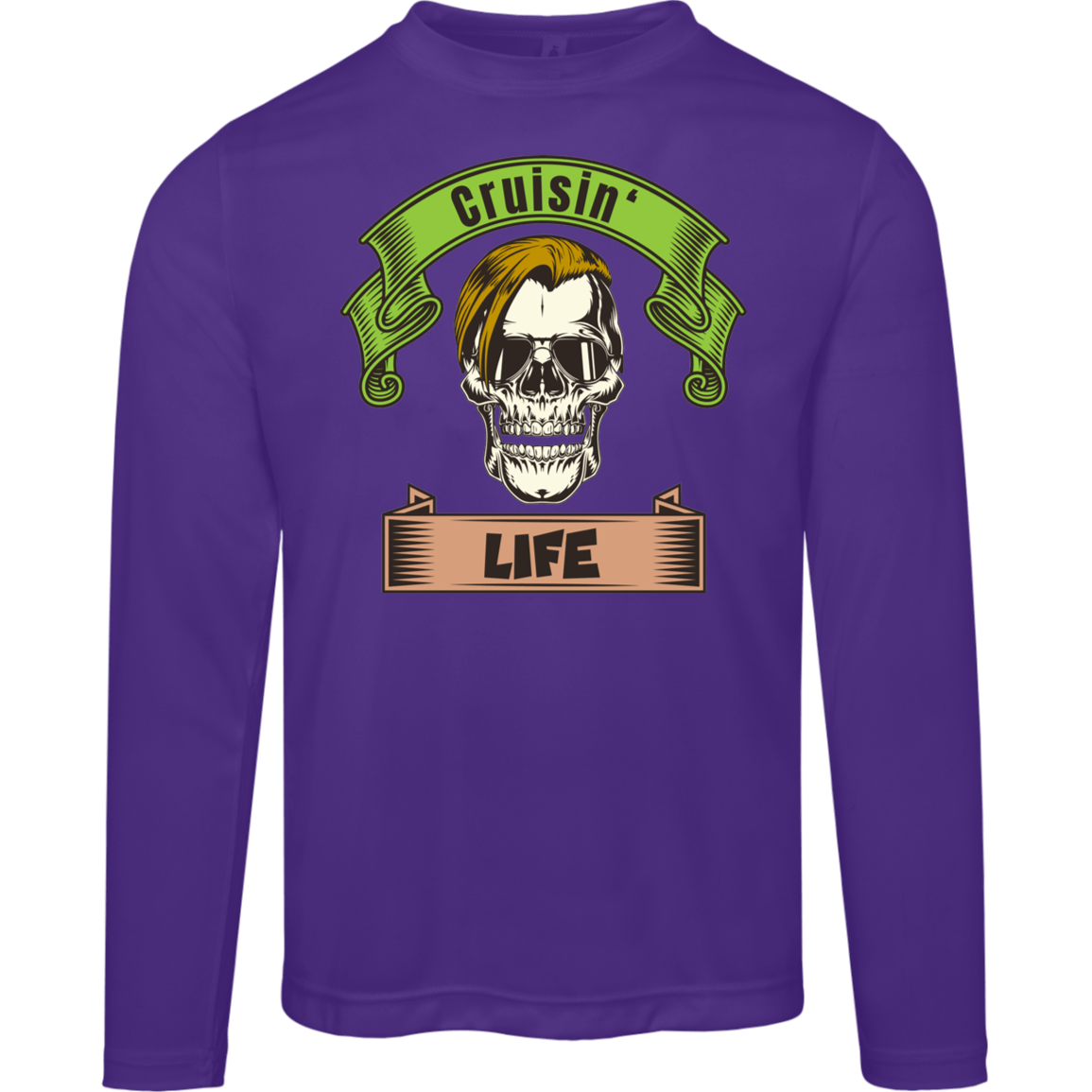 Cruisin' Life Skull Blond Hair Men's Long Sleeve Tee - Gifternaut