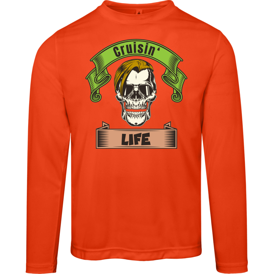 Cruisin' Life Skull Blond Hair Men's Long Sleeve Tee - Gifternaut