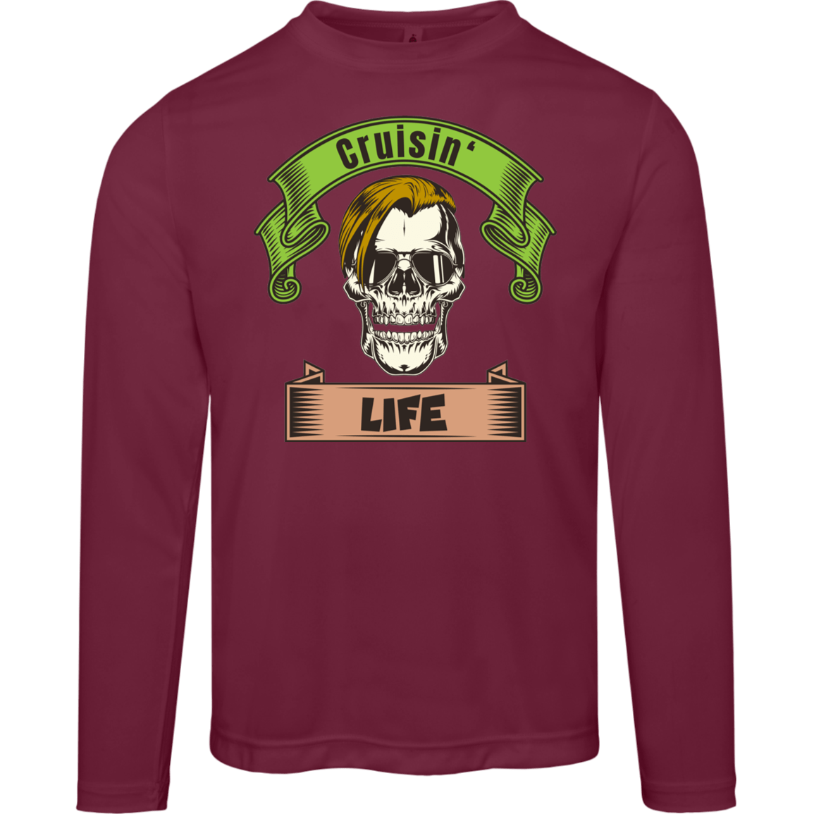 Cruisin' Life Skull Blond Hair Men's Long Sleeve Tee - Gifternaut