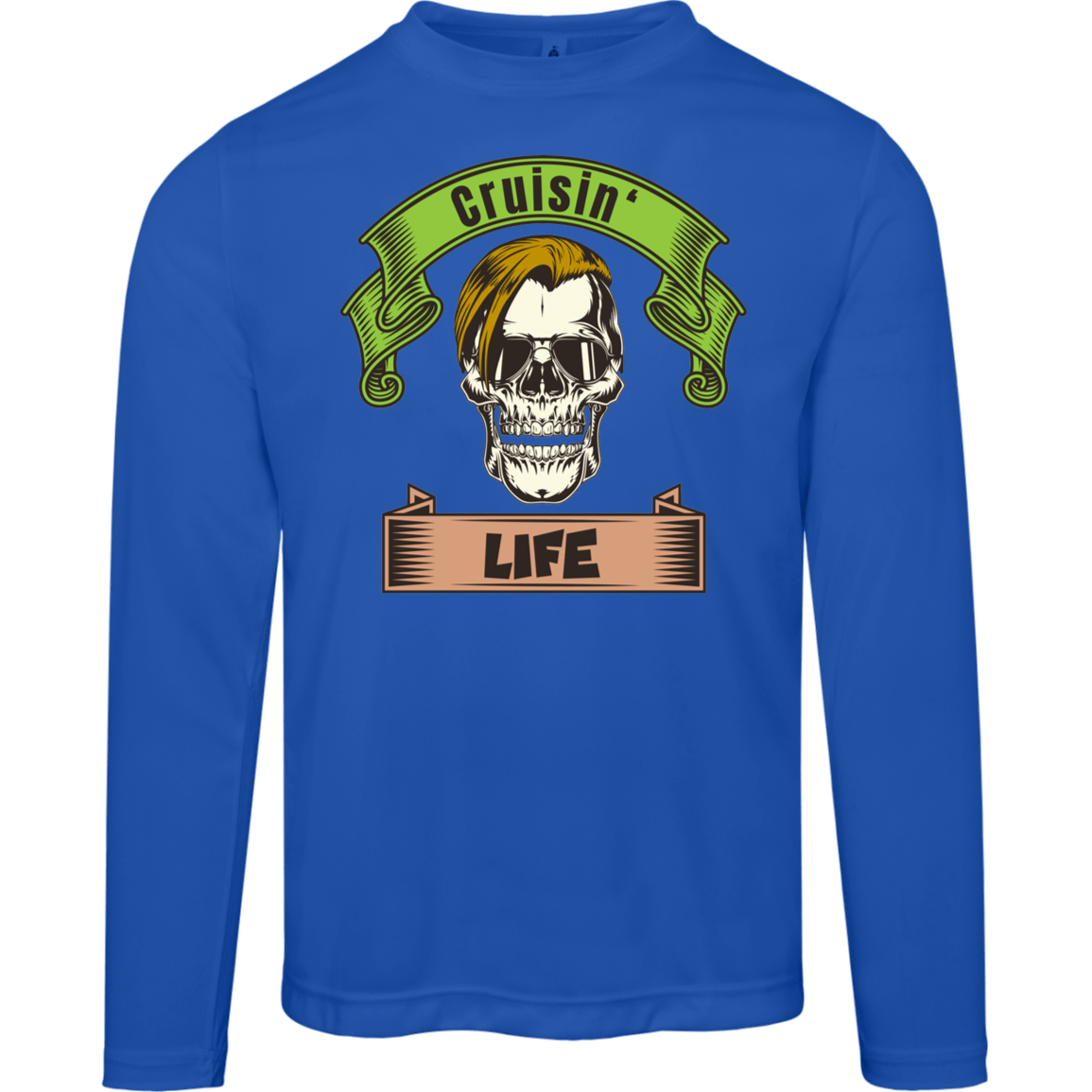 Cruisin' Life Skull Blond Hair Men's Long Sleeve Tee - Gifternaut