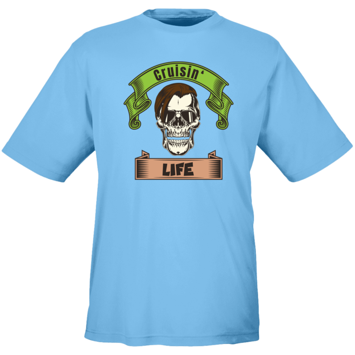 Cruisin' Life Skull Dark Hair Men's Tee - Gifternaut