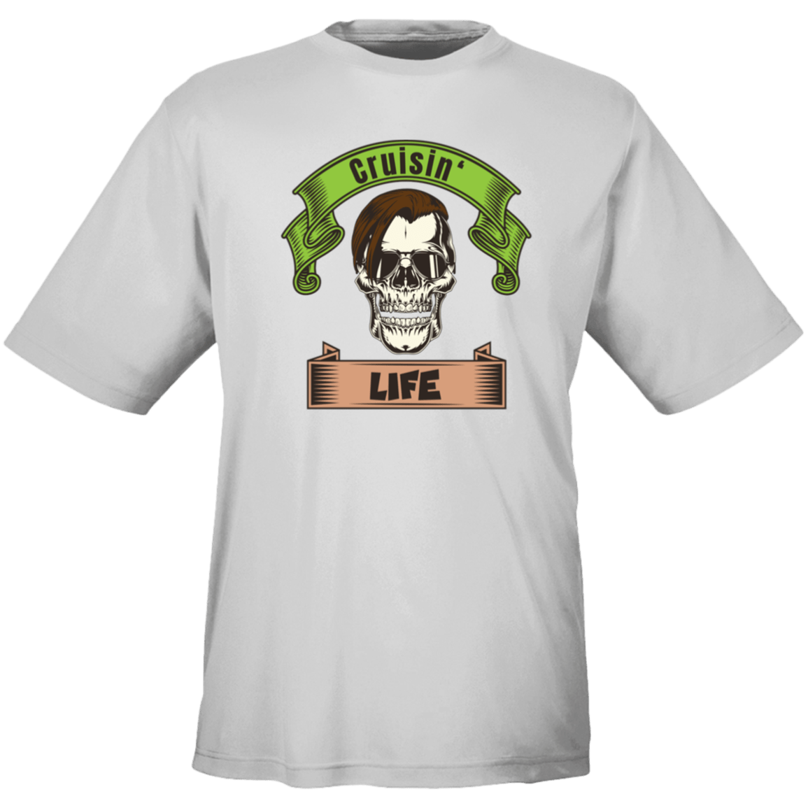 Cruisin' Life Skull Dark Hair Men's Tee - Gifternaut