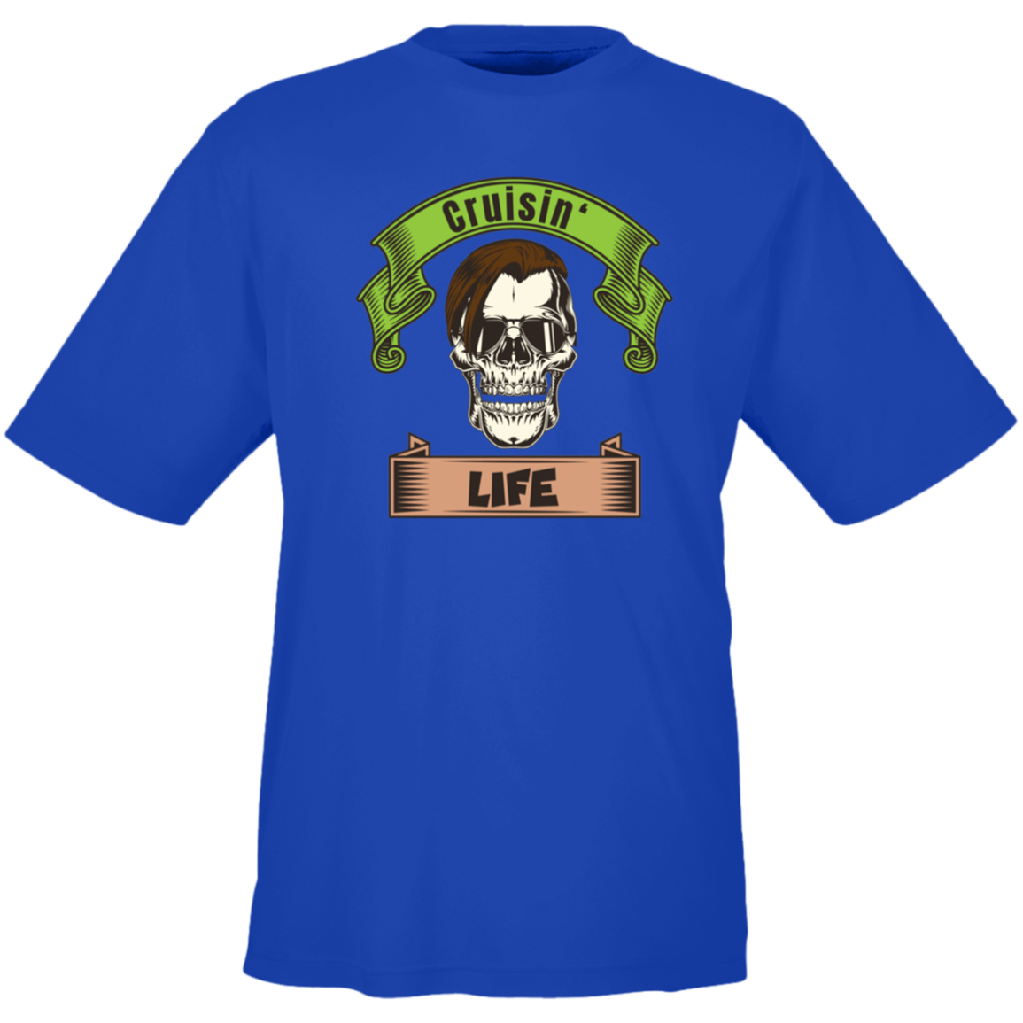 Cruisin' Life Skull Dark Hair Men's Tee - Gifternaut