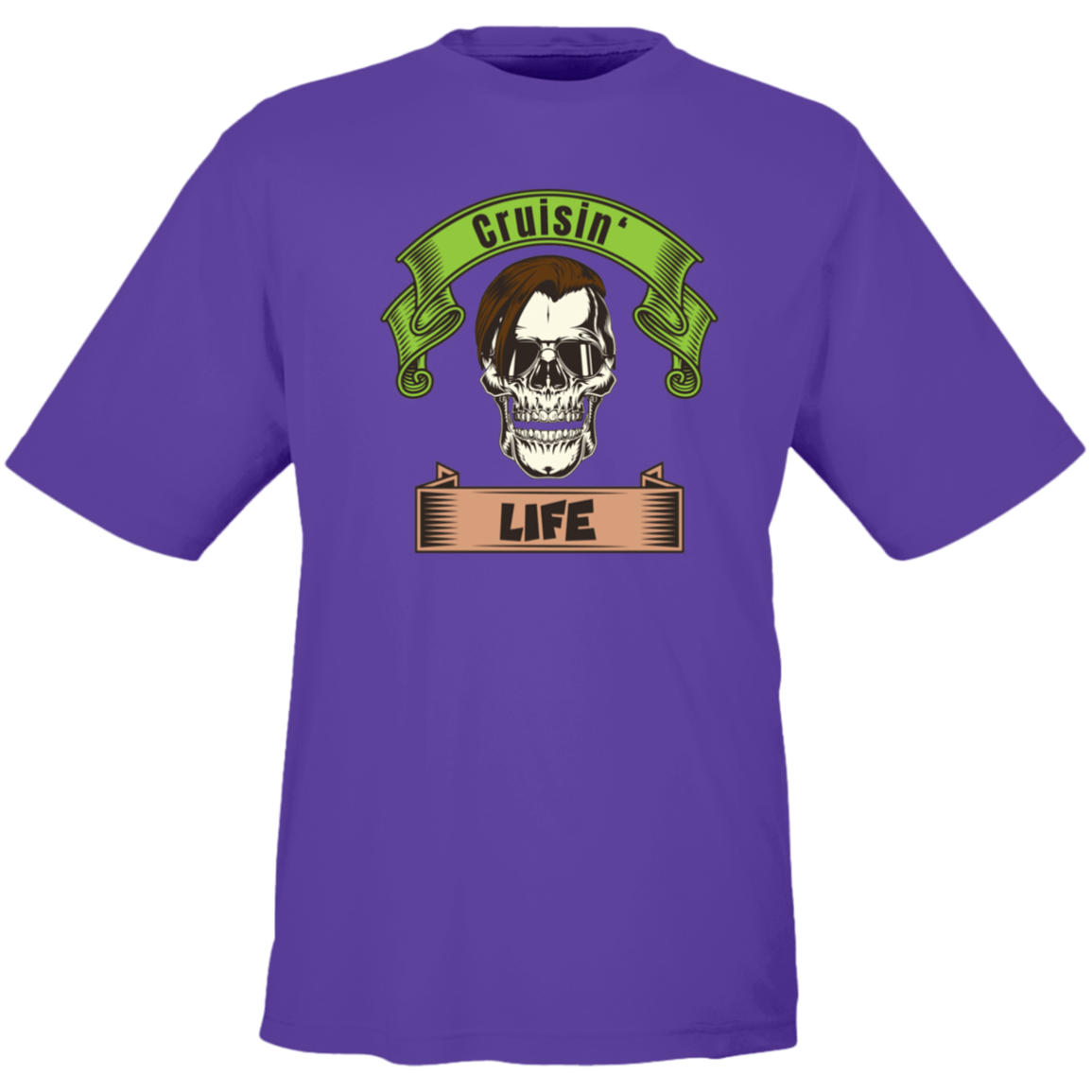 Cruisin' Life Skull Dark Hair Men's Tee - Gifternaut