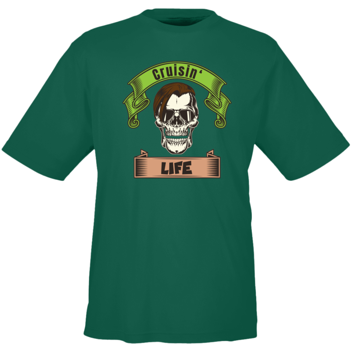 Cruisin' Life Skull Dark Hair Men's Tee - Gifternaut