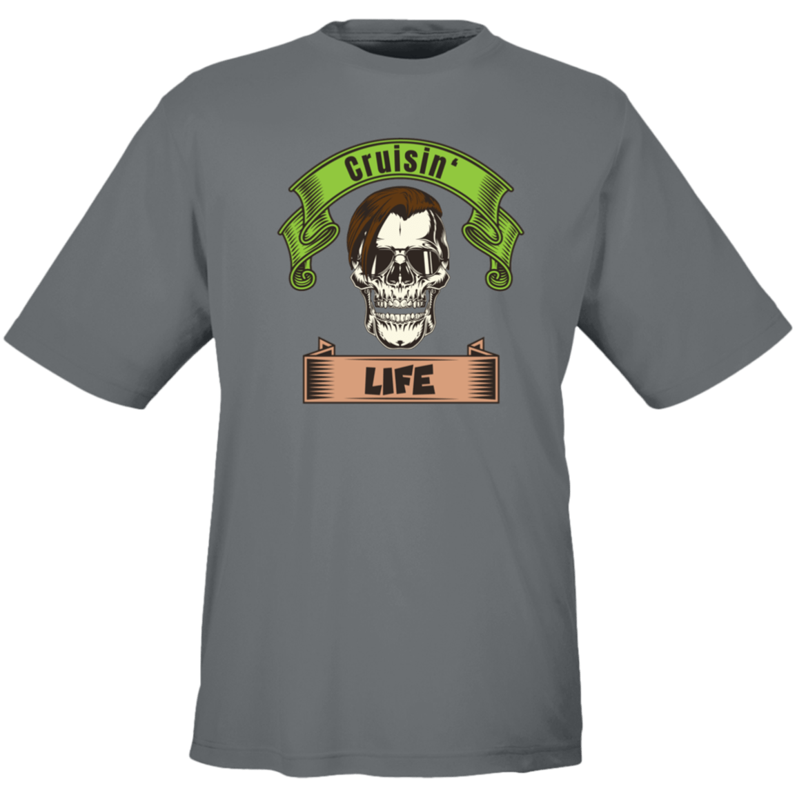 Cruisin' Life Skull Dark Hair Men's Tee - Gifternaut