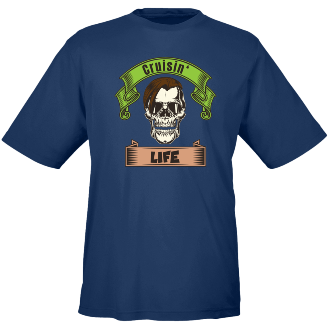 Cruisin' Life Skull Dark Hair Men's Tee - Gifternaut