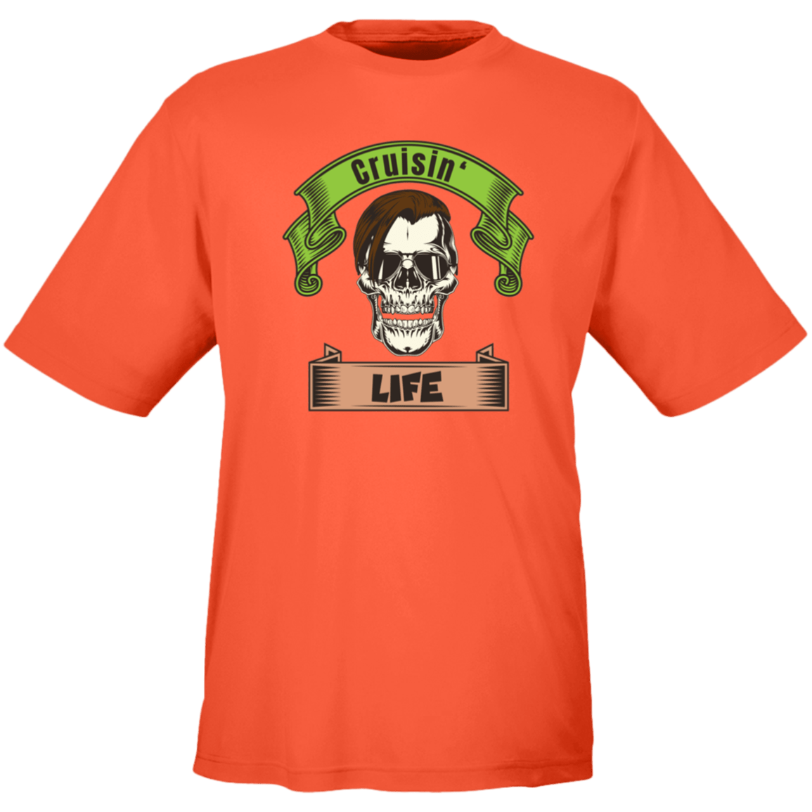 Cruisin' Life Skull Dark Hair Men's Tee - Gifternaut