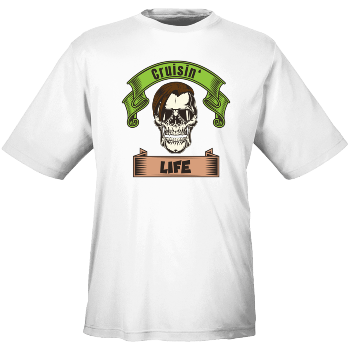 Cruisin' Life Skull Dark Hair Men's Tee - Gifternaut