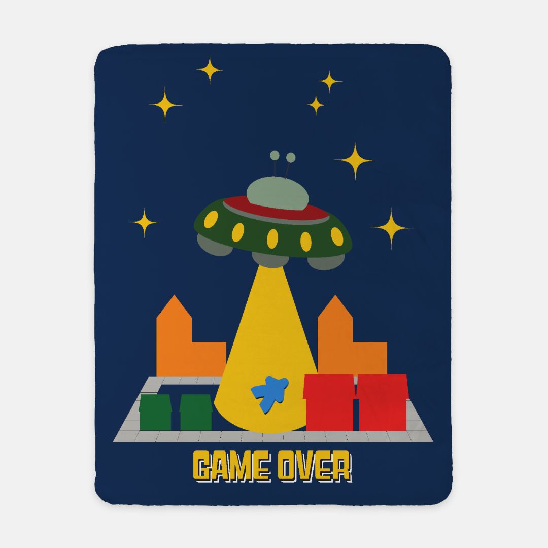 Game Over Alien Abduction Sherpa Blanket 50" x 60" - Gifternaut