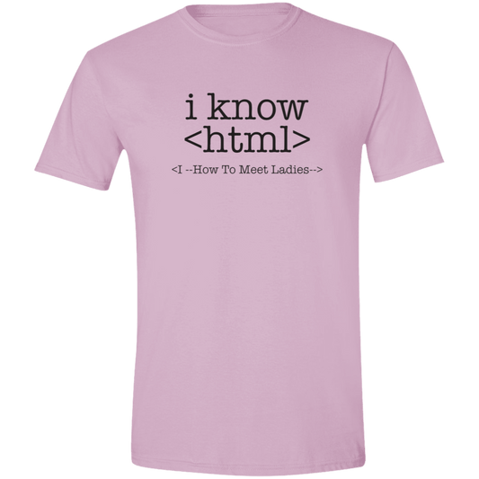 HTML Black Print Mens Softstyle Tee - Gifternaut
