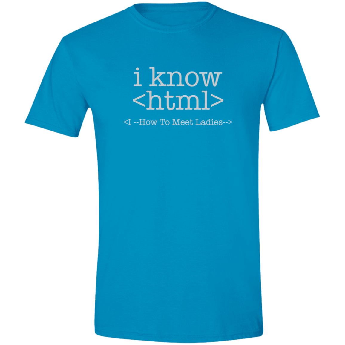 HTML White Text Mens Softstyle Tee - Gifternaut