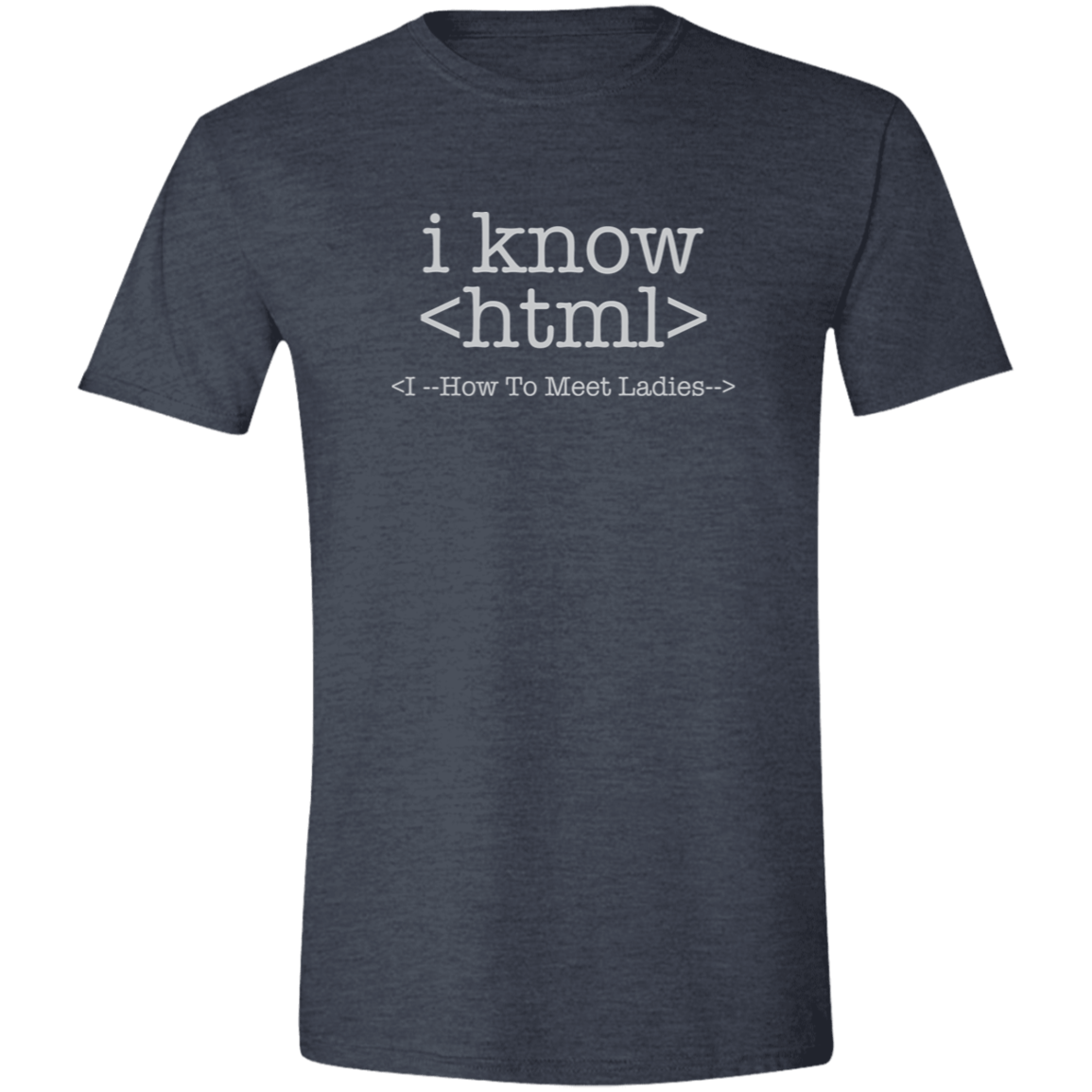 HTML White Text Mens Softstyle Tee - Gifternaut