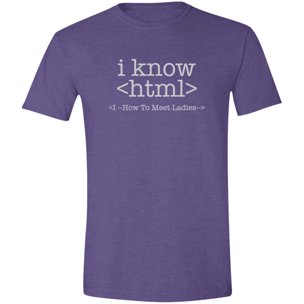 HTML White Text Mens Softstyle Tee - Gifternaut