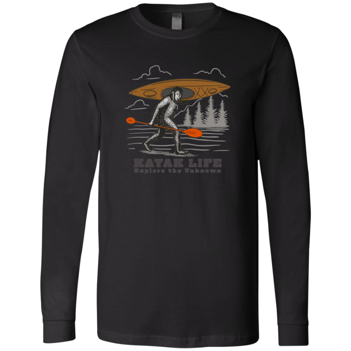 Kayak Life - Sasquatch Men's Long Sleeve Tee - Gifternaut