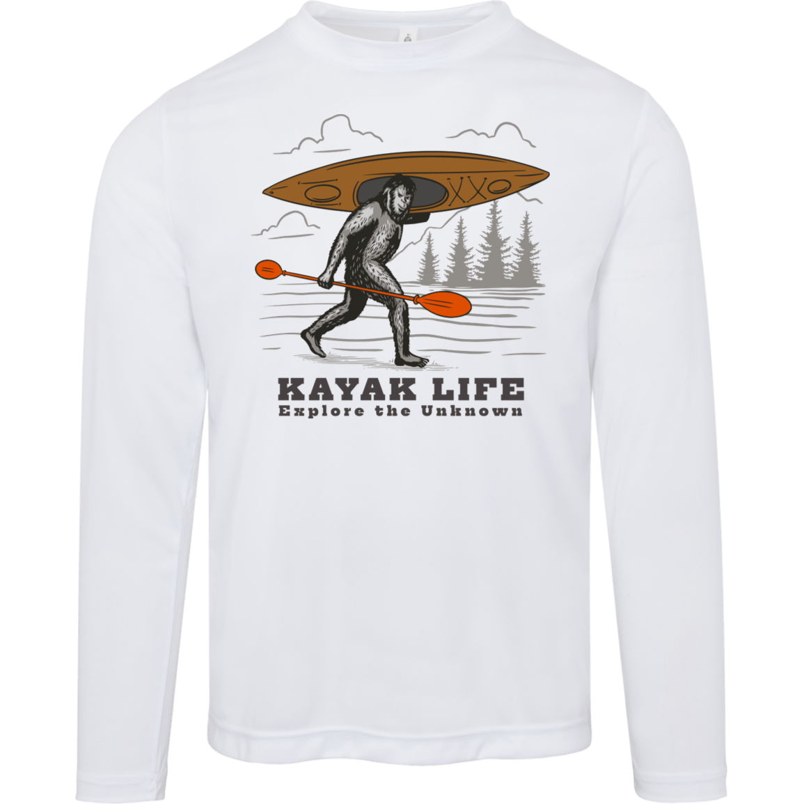 Kayak Life - Sasquatch Men's Long Sleeve Tee - Gifternaut