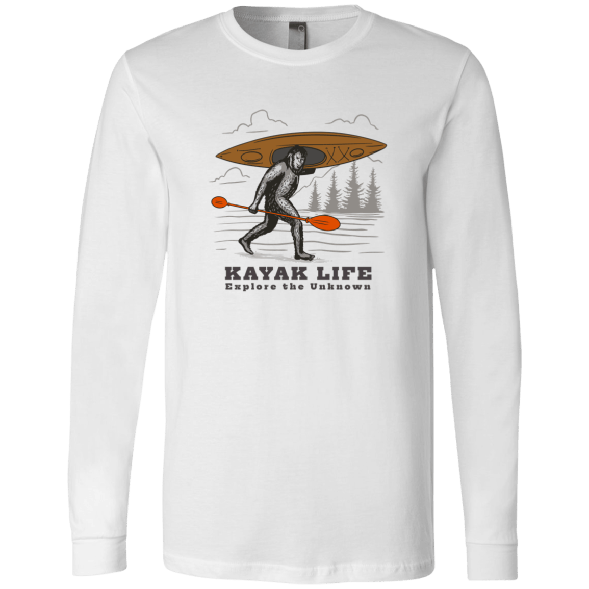 Kayak Life - Sasquatch Men's Long Sleeve Tee - Gifternaut