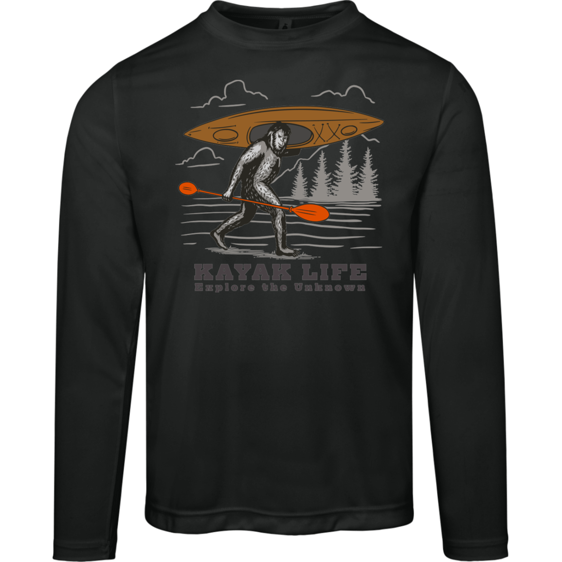 Kayak Life - Sasquatch Men's Long Sleeve Tee - Gifternaut