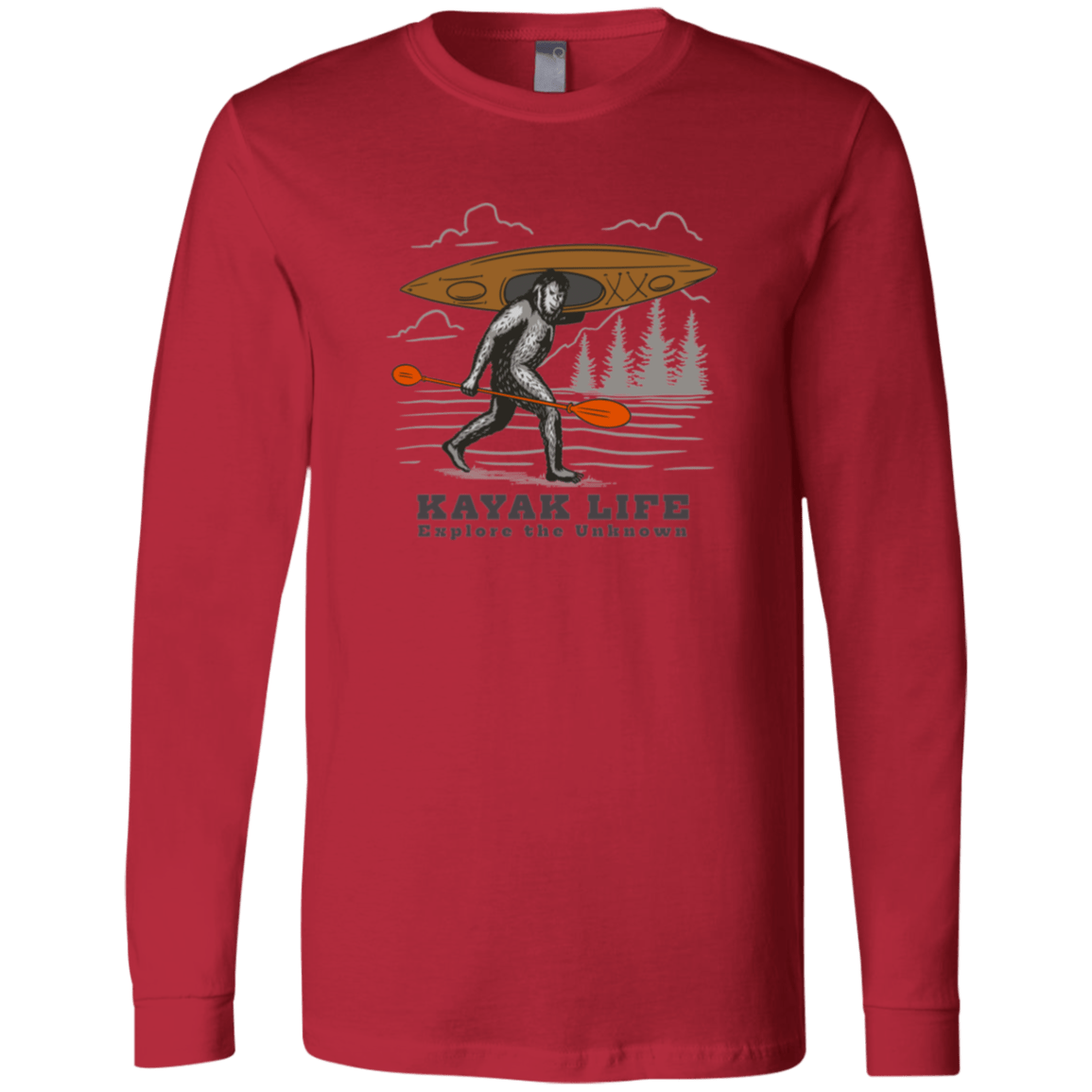 Kayak Life - Sasquatch Men's Long Sleeve Tee - Gifternaut