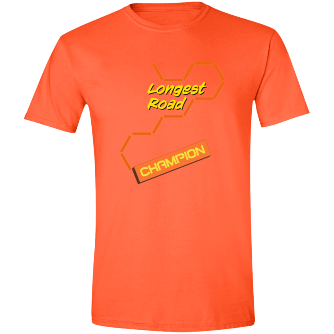 Longest Road Orange Mens Softstyle Tee - Gifternaut
