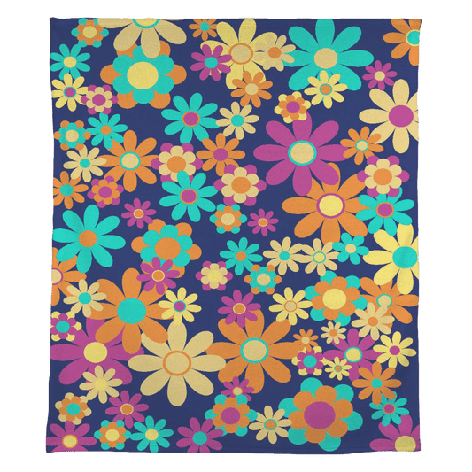 Orange & Teal Soft Fleece Blanket 50" x 60" - Gifternaut