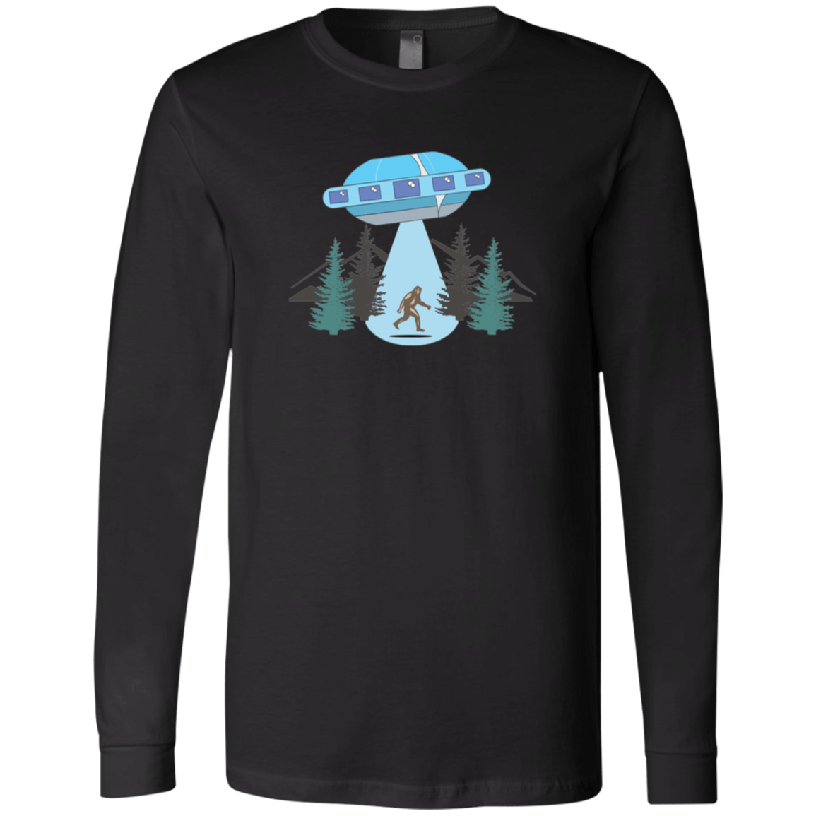 Sasquatch Abducted Men's Long Sleeve Tee - Gifternaut