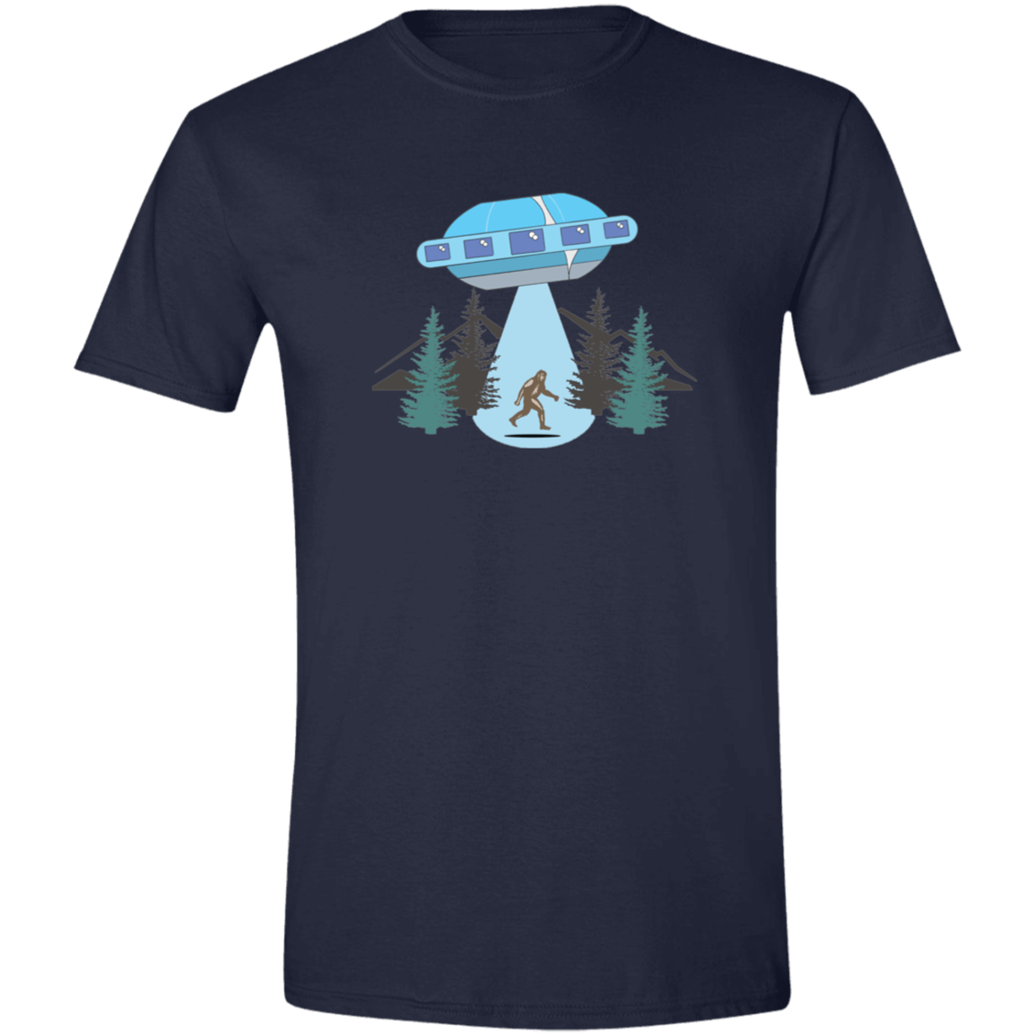 Sasquatch Abducted Mens Softstyle Tee - Gifternaut
