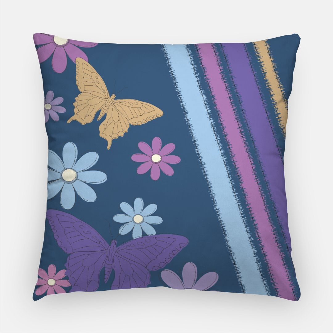 Butterflies & Flowers Artisan Pillowcase 22 Inch - Gifternaut